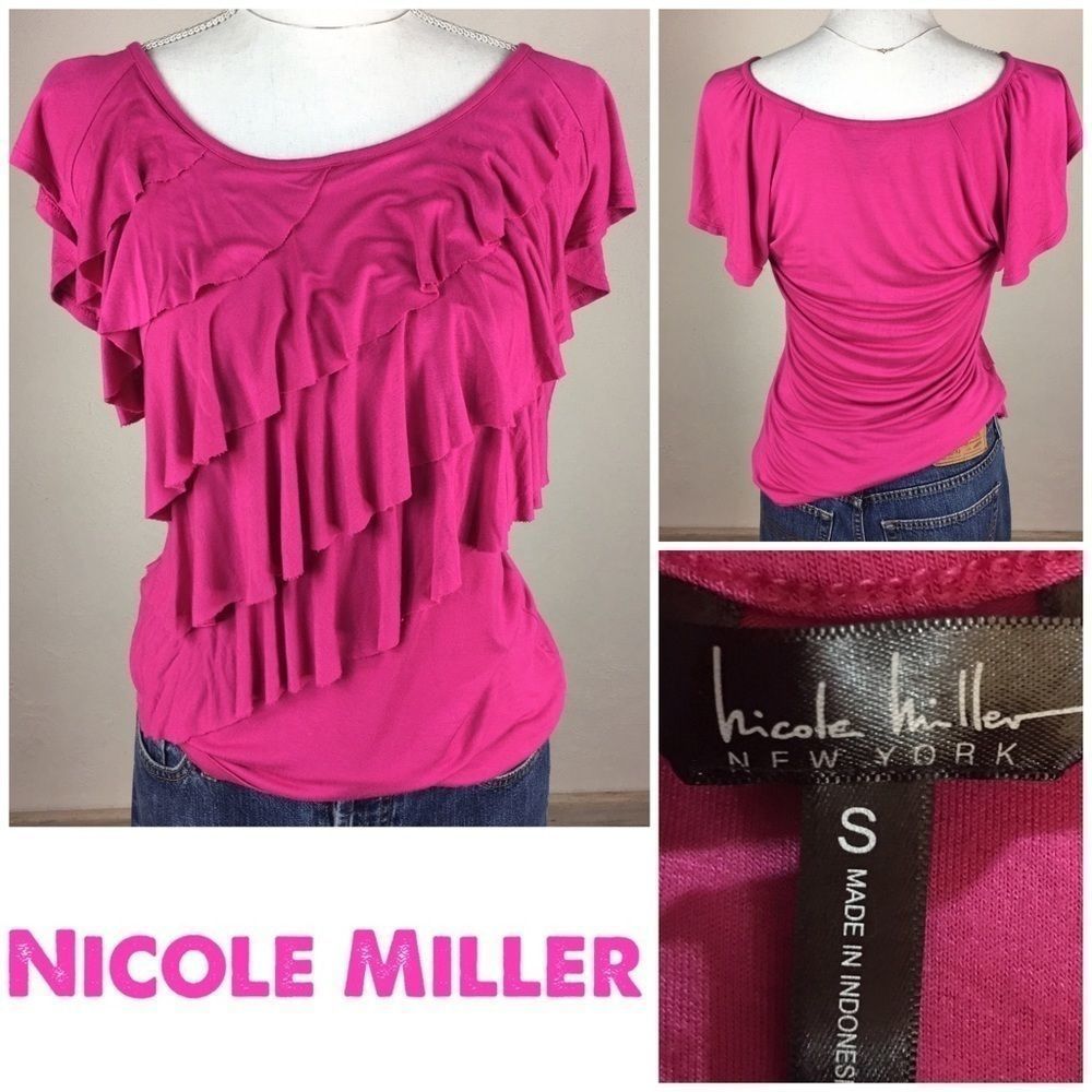 Nicole Miller New York Pink Ruffle size Small